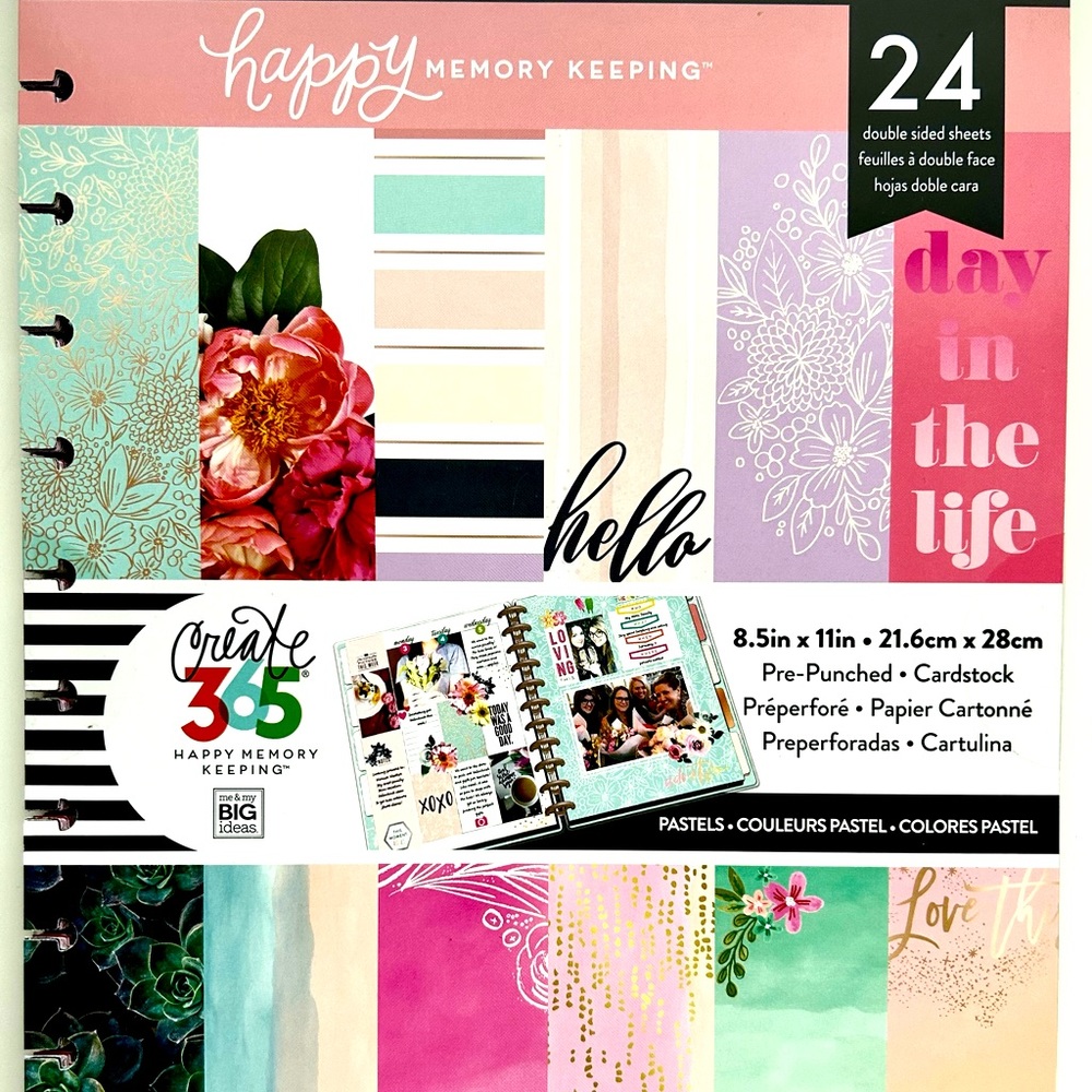 The Happy Planner - Happy Memory Keeping BIG Cardstock, Pastel, Pre-Punched